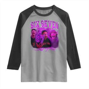 Funny Six Seven 6 7 Meme Raglan Shirt The Mason 67 Kid Bootleg Gen Alpha Slang TS10 Sport Gray Black Print Your Wear