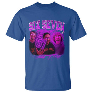 Funny Six Seven 6 7 Meme T Shirt The Mason 67 Kid Bootleg Gen Alpha Slang TS10 Royal Blue Print Your Wear