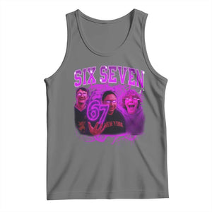 Funny Six Seven 6 7 Meme Tank Top The Mason 67 Kid Bootleg Gen Alpha Slang TS10 Black Heather Print Your Wear