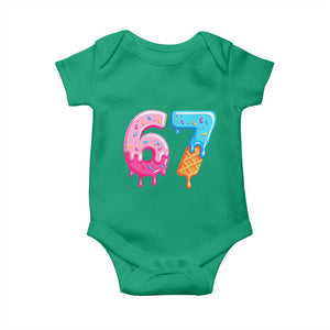 67 Ice Cream Drip Meme Baby Onesie Funny Six Seven Gen Alpha Slang TS10 Irish Green Print Your Wear