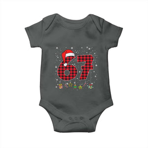 67 Christmas Baby Onesie Funny Six Seven 6 7 Meme Gen Alpha Slang TS10 Dark Heather Print Your Wear