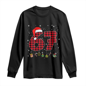 67 Christmas Long Sleeve Shirt Funny Six Seven 6 7 Meme Gen Alpha Slang TS10 Black Print Your Wear