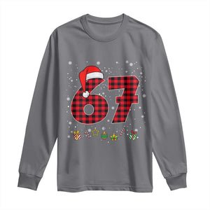 67 Christmas Long Sleeve Shirt Funny Six Seven 6 7 Meme Gen Alpha Slang TS10 Charcoal Print Your Wear