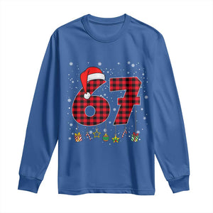 67 Christmas Long Sleeve Shirt Funny Six Seven 6 7 Meme Gen Alpha Slang TS10 Royal Blue Print Your Wear