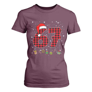 67 Christmas T Shirt For Women Funny Six Seven 6 7 Meme Gen Alpha Slang TS10 Maroon Print Your Wear