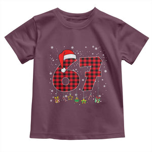 67 Christmas Toddler T Shirt Funny Six Seven 6 7 Meme Gen Alpha Slang TS10 Maroon Print Your Wear
