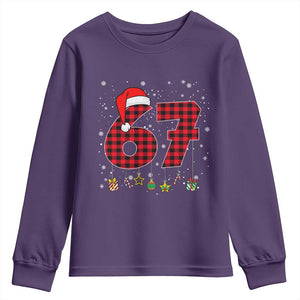 67 Christmas Youth Sweatshirt Funny Six Seven 6 7 Meme Gen Alpha Slang TS10 Purple Print Your Wear