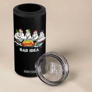 Christmas Snowman Campfire 4 in 1 Can Cooler Tumbler Bad Idea Melting Snowman Family Roasting Marshmallows TS10 Print Your Wear