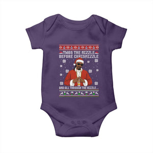 Funny Rapper Christmas Baby Onesie Gangsta Twas the Nizzle Before Chrismizzle Ugly Xmas TS10 Purple Print Your Wear