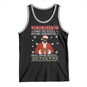 Funny Rapper Christmas Tank Top Gangsta Twas the Nizzle Before Chrismizzle Ugly Xmas TS10 Black Athletic Heather Print Your Wear