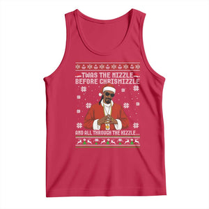 Funny Rapper Christmas Tank Top Gangsta Twas the Nizzle Before Chrismizzle Ugly Xmas - Print Your Wear