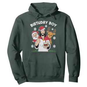 Birthday Boy Jesus Christmas Hoodie Christian Xmas TS10 Dark Forest Green Print Your Wear