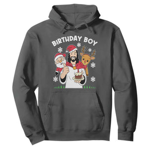 Birthday Boy Jesus Christmas Hoodie Christian Xmas TS10 Dark Heather Print Your Wear