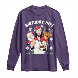 Birthday Boy Jesus Christmas Long Sleeve Shirt Christian Xmas TS10 Purple Print Your Wear