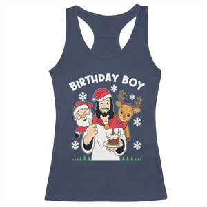 Birthday Boy Jesus Christmas Racerback Tank Top Christian Xmas TS10 Navy Print Your Wear