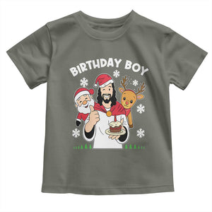 Birthday Boy Jesus Christmas Toddler T Shirt Christian Xmas TS10 Military Green Print Your Wear