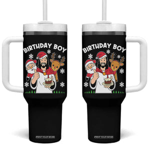 Birthday Boy Jesus Christmas Tumbler With Handle Christian Xmas TS10 One Size: 40 oz Black Print Your Wear
