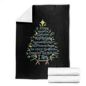 Jesus Names Christmas Tree Throw Blanket Christian Bible Verse Xmas TS10 Black Print Your Wear
