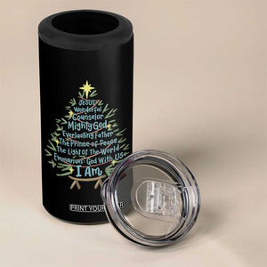 Jesus Names Christmas Tree 4 in 1 Can Cooler Tumbler Christian Bible Verse Xmas TS10 Print Your Wear