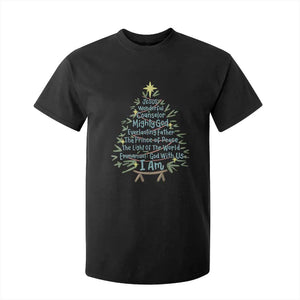 Jesus Names Christmas Tree T Shirt For Kid Christian Bible Verse Xmas TS10 Black Print Your Wear