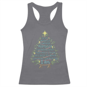 Jesus Names Christmas Tree Racerback Tank Top Christian Bible Verse Xmas TS10 Charcoal Print Your Wear