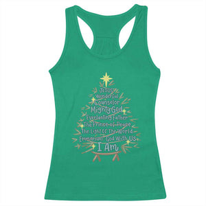 Jesus Names Christmas Tree Racerback Tank Top Christian Bible Verse Xmas TS10 Irish Green Print Your Wear