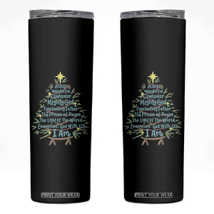 Jesus Names Christmas Tree Skinny Tumbler Christian Bible Verse Xmas TS10 Black Print Your Wear