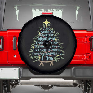 Jesus Names Christmas Tree Spare Tire Cover Christian Bible Verse Xmas TS10 Black Print Your Wear