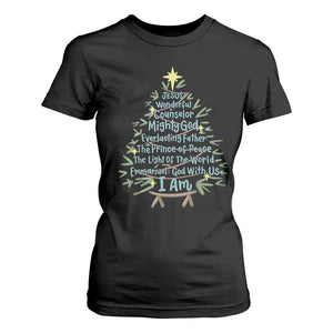 Jesus Names Christmas Tree T Shirt For Women Christian Bible Verse Xmas TS10 Black Print Your Wear