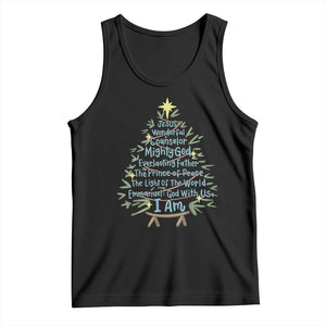 Jesus Names Christmas Tree Tank Top Christian Bible Verse Xmas TS10 Black Print Your Wear