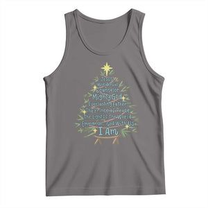 Jesus Names Christmas Tree Tank Top Christian Bible Verse Xmas TS10 Deep Heather Print Your Wear