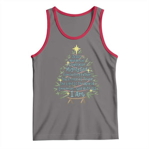 Jesus Names Christmas Tree Tank Top Christian Bible Verse Xmas TS10 Deep Heather Red Print Your Wear