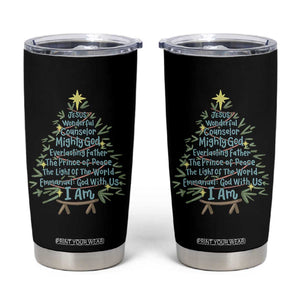Jesus Names Christmas Tree Tumbler Cup Christian Bible Verse Xmas TS10 Black Print Your Wear