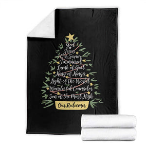 Christmas Christian Throw Blanket Jesus Names Tree Religious Faith TS10 Black Print Your Wear