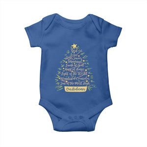 Christmas Christian Baby Onesie Jesus Names Tree Religious Faith TS10 Royal Blue Print Your Wear