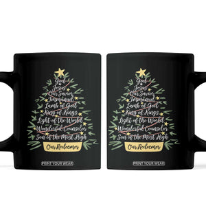Christmas Christian Coffee Mug Jesus Names Tree Religious Faith TS10 Black Print Your Wear