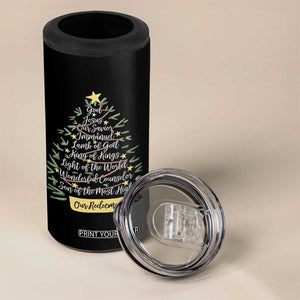 Christmas Christian 4 in 1 Can Cooler Tumbler Jesus Names Tree Religious Faith TS10 Print Your Wear