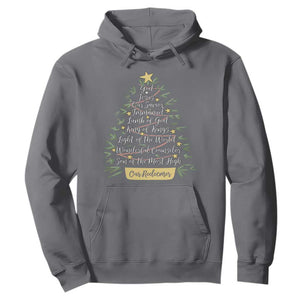 Christmas Christian Hoodie Jesus Names Tree Religious Faith TS10 Charcoal Print Your Wear