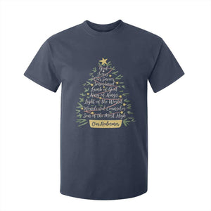 Christmas Christian T Shirt For Kid Jesus Names Tree Religious Faith TS10 Navy Print Your Wear