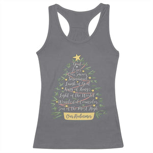 Christmas Christian Racerback Tank Top Jesus Names Tree Religious Faith TS10 Charcoal Print Your Wear