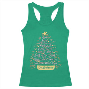 Christmas Christian Racerback Tank Top Jesus Names Tree Religious Faith TS10 Irish Green Print Your Wear