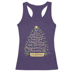 Christmas Christian Racerback Tank Top Jesus Names Tree Religious Faith TS10 Purple Print Your Wear