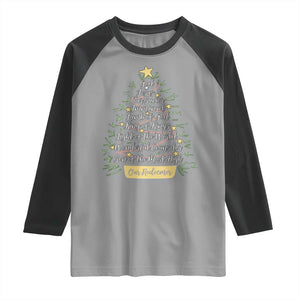 Christmas Christian Raglan Shirt Jesus Names Tree Religious Faith TS10 Sport Gray Black Print Your Wear
