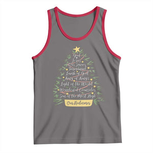 Christmas Christian Tank Top Jesus Names Tree Religious Faith TS10 Deep Heather Red Print Your Wear