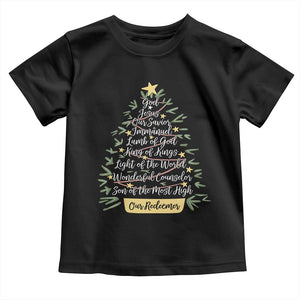 Christmas Christian Toddler T Shirt Jesus Names Tree Religious Faith TS10 Black Print Your Wear
