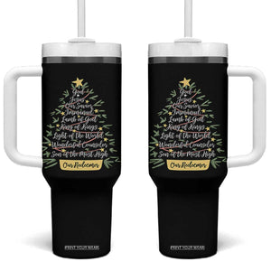Christmas Christian Tumbler With Handle Jesus Names Tree Religious Faith TS10 One Size: 40 oz Black Print Your Wear