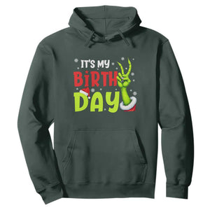 It's My Birthday Christmas Hoodie Funny Bday Xmas TS10 Dark Forest Green Print Your Wear