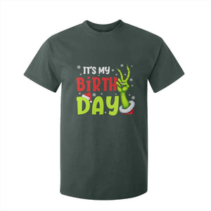 It's My Birthday Christmas T Shirt For Kid Funny Bday Xmas TS10 Dark Forest Green Print Your Wear