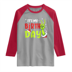 It's My Birthday Christmas Raglan Shirt Funny Bday Xmas TS10 Sport Gray Red Print Your Wear