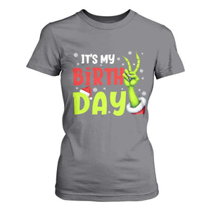 It's My Birthday Christmas T Shirt For Women Funny Bday Xmas TS10 Charcoal Print Your Wear